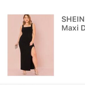 SHEIN black Maxi Dress with Thigh Split